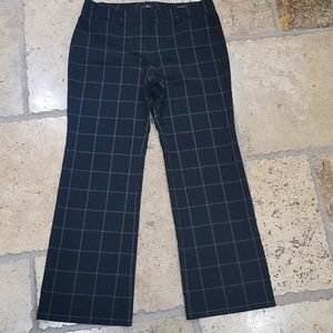 Women LOFT Marisa Trousers Black checkers Size 10 petite